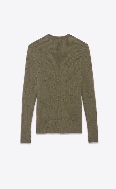 Ribbed sweater with stars in relief